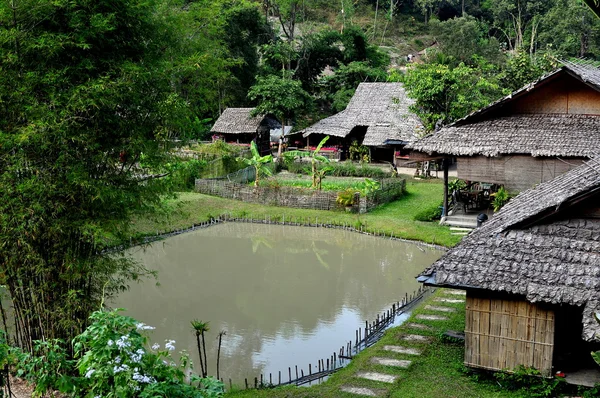 Chiang Mai, Thailand: Cluster of Farm Houses at Baan Tang Luan Cultural Village — Stock Photo, Image