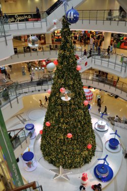 Bangkok, Thailand: Christmas Tree at Central World Shopping Center clipart