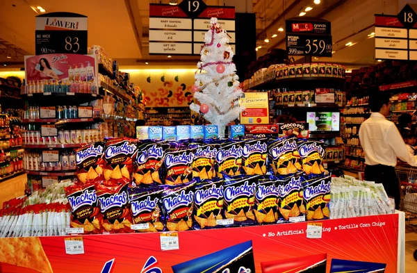 Bangkok, Thajsko: snack potravin displej v siam paragon — Stock fotografie