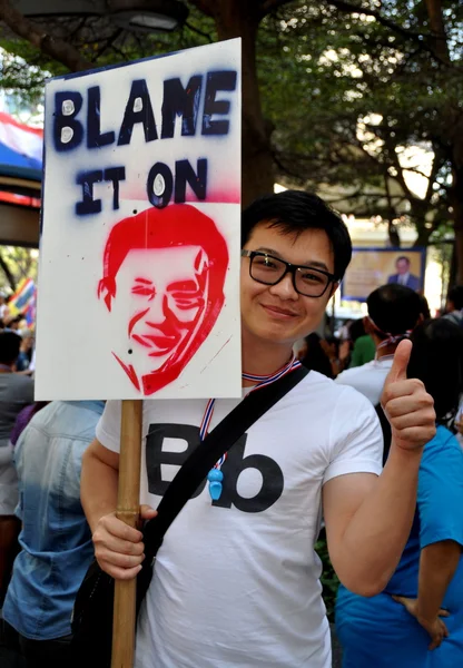 Bangkok, Thailand: Operation Shut Down Bangkok Demonstrator — Stock Photo, Image