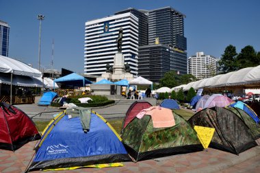 Bangkok, Tayland: bangkok protestocu kes operasyonu'nın uyku çadır