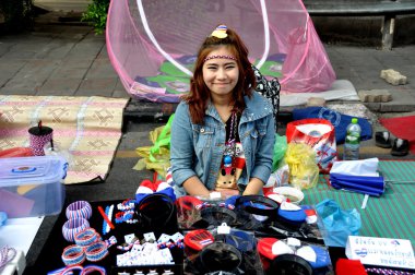 Bangkok, Thailand: Operation Shut Down Bangkok Souvenir Seller clipart