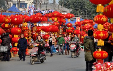 Pengzhou, China: Chinese New Year Decorations clipart