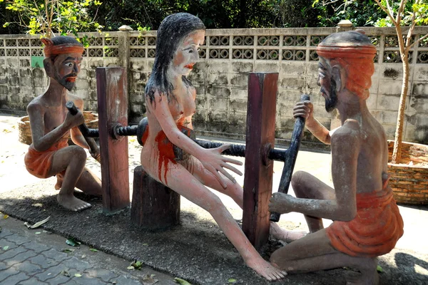 Bang saen, Thaiföld: kerti pokol szobrok a wat saen suk — Stock Fotó