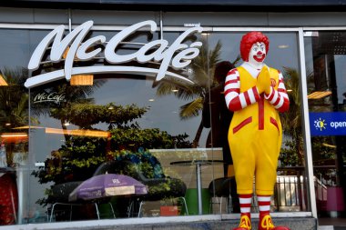 Pattaya, Thailand: Ronald McDonald Statue at Fast Food Restaurant clipart