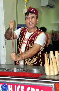 Pattaya, Thailand: Man Selling Turkish Ice Cream clipart