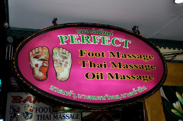 Pattaya, Thailand: Massage Spa Sign — Stock Photo, Image