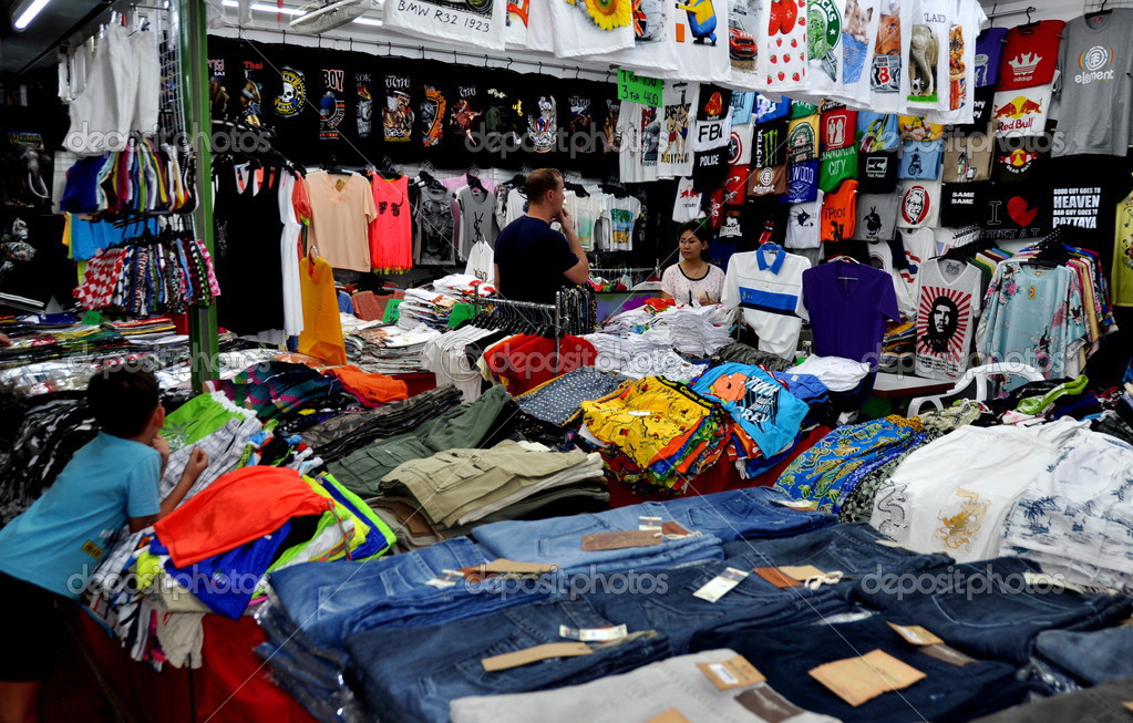 Pattaya, Thailand Clothing Store Catering to Tourists Stock