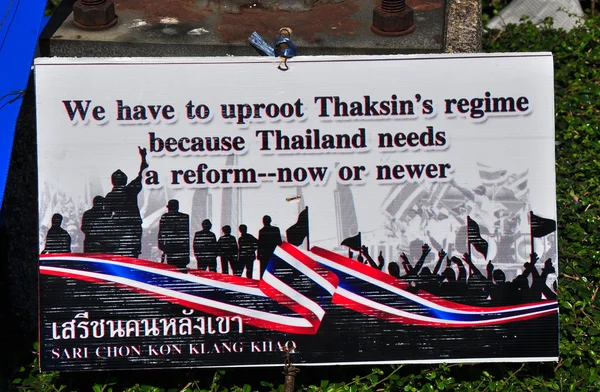 Bangkok, Thaïlande : Opération Shut Down Bangkok Protest Sign — Photo