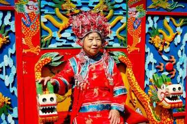 Beijing, Çin: Geleneksel Çince elbise içinde kadın