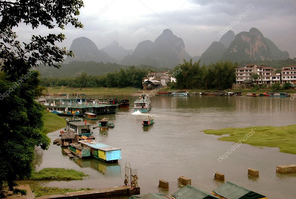 Yangshuo China Karst Rock Formations And Lijiang River - 