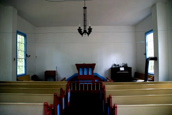 Horno Town, MD: Interior de la Iglesia de Nazaret Antiguo — Foto de Stock