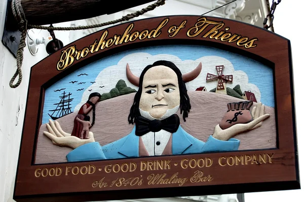 Assine na Brotherhood of Thieves Bar em Nantucket Island, Massachusetts — Fotografia de Stock