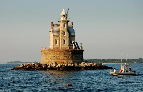 1878 Race Rock Lighthouse in Long Island, NY — Stock Photo, Image