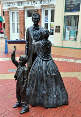 Springfield, Illinois: abraham lincoln ve aile heykeller