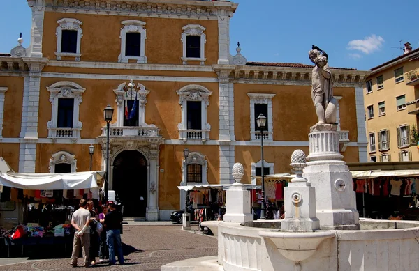 Brescia, Italy:  Piazza del Mercato — Stock Photo, Image