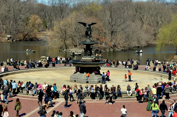 NYC: bethesda-fontein in central park — Stockfoto