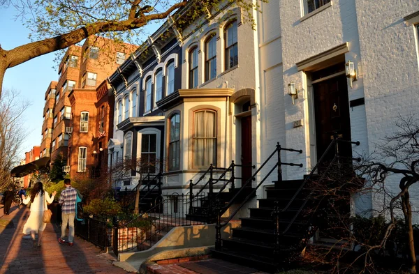 Washington, DC: Bonitas casas do século XIX em Capitol Hill East — Fotografia de Stock