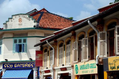 Singapur: kampong glam restoranlarda evler dükkan