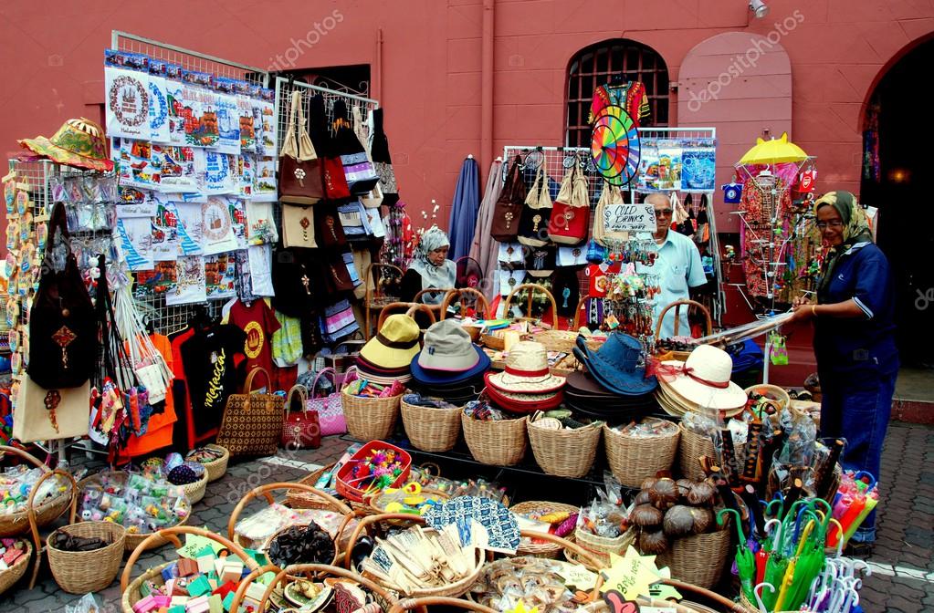 Melaka Malaysia Souvenir Vendor in Stadthuys Square Melaka Malaysia Souvenir Vendor in Stadthuys Square