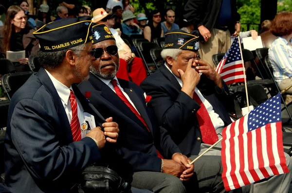 NYC: veteraner med flaggor på memorial day — Stockfoto