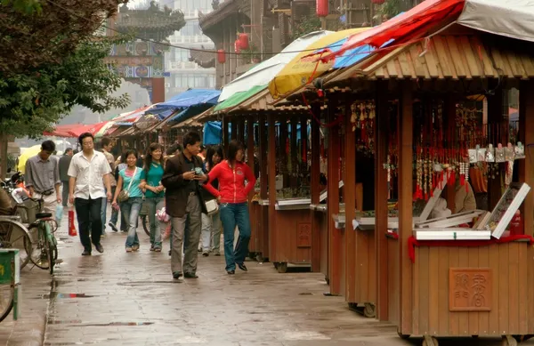 Xi'an, Kina: antikens kulturella street av utfärda utegångsförbud för academy — Stockfoto