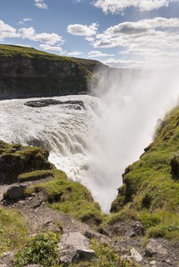 İzlandalı yataygullfoss Şelalesi