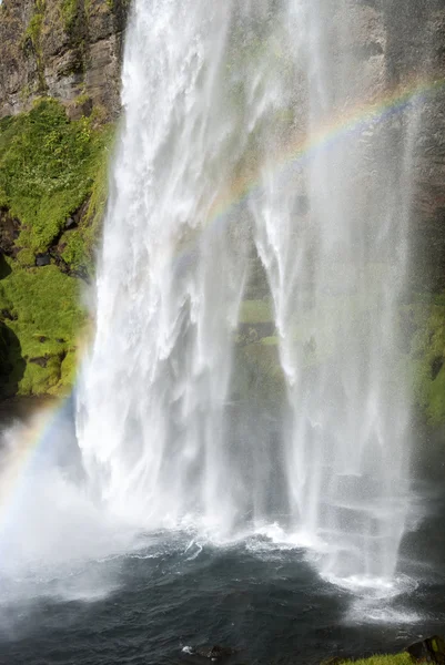 Wodospad Seljalandsfoss o wysokości — Zdjęcie stockowe