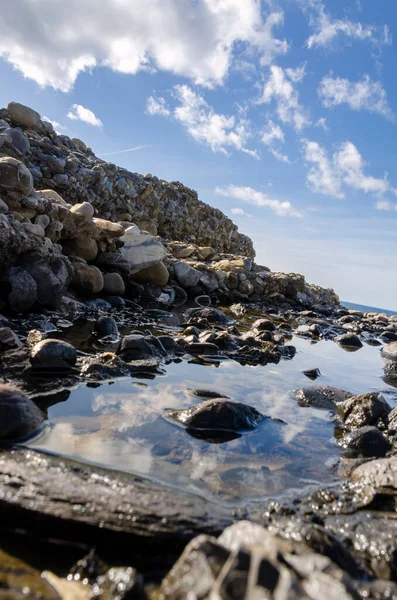 プンタChiappa リグーリア州のジェノヴァのポルトフィーノ岬の海岸のストレッチ — ストック写真