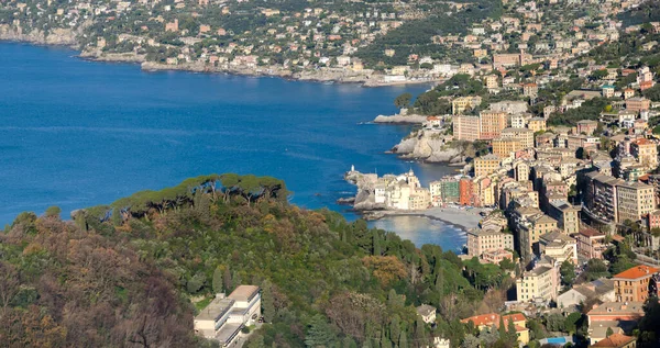 Punta Chiappa Liguria热那亚Promontory港口的海岸线延伸 — 图库照片