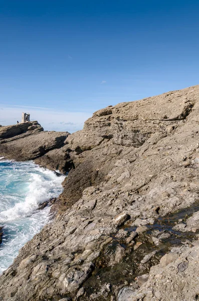 Punta Chiappa Úsek Pobřeží Výběžku Portofino Janově Ligurii — Stock fotografie
