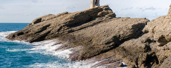 Punta Chiappa, stretch of coast on the Portofino promontory in Genoa in Liguria