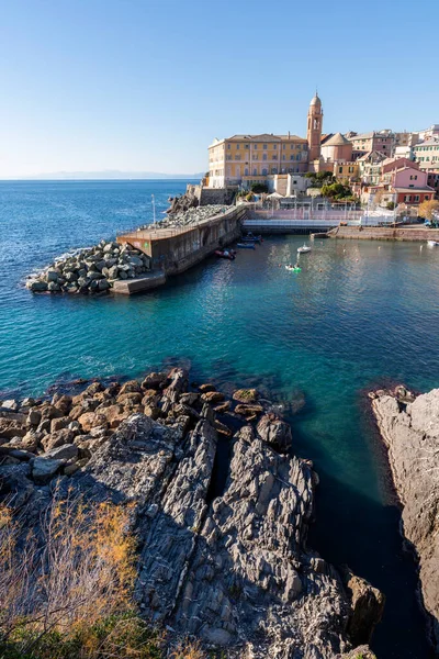 Puesta Sol Paseo Marítimo Génova Nervi Liguria — Foto de Stock