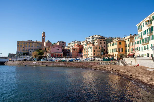 Zonsondergang Boulevard Genua Nervi Ligurië — Stockfoto