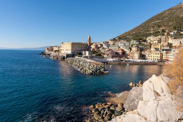 Puesta Sol Paseo Marítimo Génova Nervi Liguria — Foto de Stock