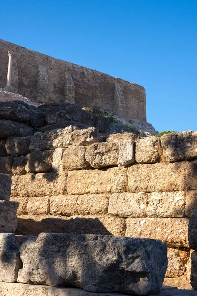 Närmare Uppgifter Uppförandet Kolumnerna Akropolis Aten Grekland — Stockfoto