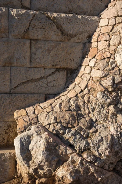 Detalhes Construção Das Colunas Acropolis Atenas Greece — Fotografia de Stock