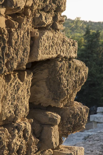 希腊雅典雅典卫城柱子建造的详细情况 — 图库照片