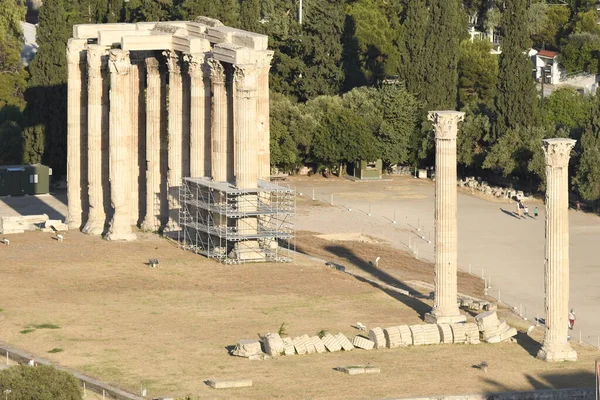 Bijzonderheden Bouw Van Kolommen Van Akropolis Athene Griekenland — Stockfoto