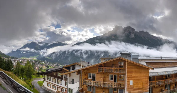 Landscape Mountain Houses Vigo Fassa Trentino Alto Adige Italy — Stock Photo, Image