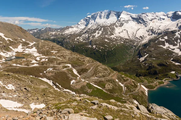 Estradas Montanha Entre Ceresole Reale Colina Nivolet Torno Lago Serr — Fotografia de Stock