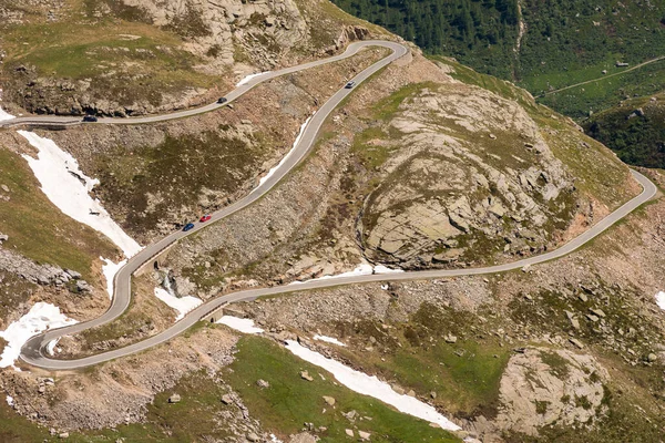 Horské Silnice Mezi Ceresole Reale Nivolet Kopcem Kolem Jezera Serr — Stock fotografie