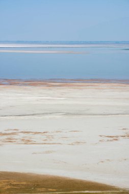 Utah 'taki Salt Lake City' deki Antilop Adası Eyalet Parkı 'ndaki manzara.