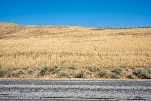 Landschaft Auf Der Straße Antelope Island State Park Der Salzsee — Stockfoto