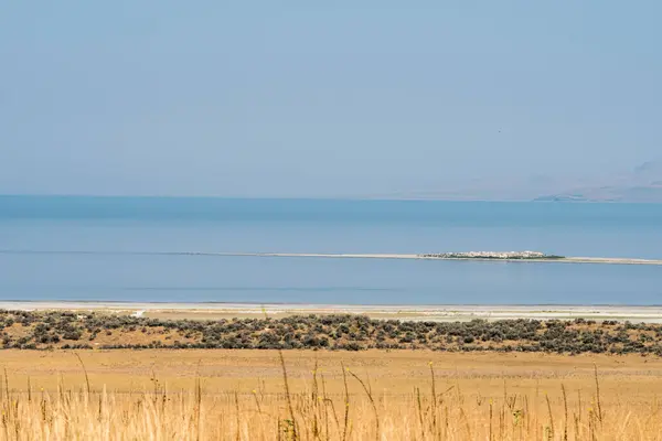 Landscape Road Antelope Island State Park Salt Lake City Utah — Stock Photo, Image