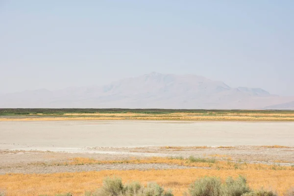 Landskap Vägen Antelope Island State Park Salt Sjö Stad Utah — Stockfoto