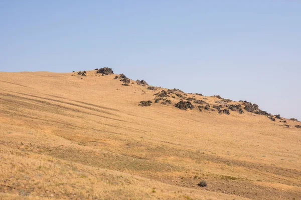 Landschaft Auf Der Straße Antelope Island State Park Der Salzsee — Stockfoto