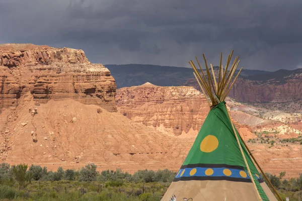 Tipi Tende Indiane Americane Nel Capitol Reef National Park Negli — Foto Stock