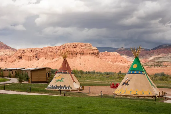 Tipi Tende Indiane Americane Nel Capitol Reef National Park Negli — Foto Stock