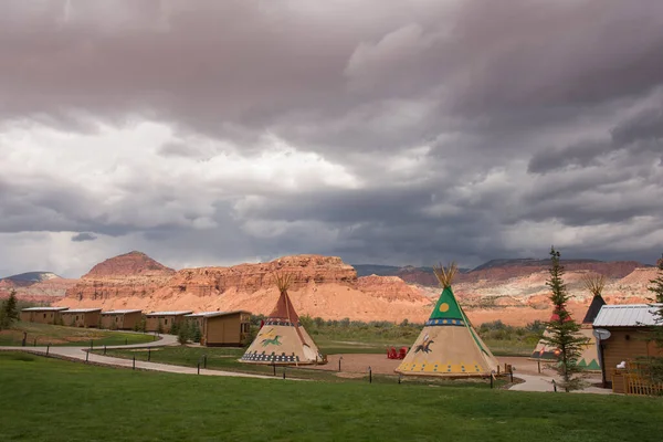 Tipi Tende Indiane Americane Nel Capitol Reef National Park Negli — Foto Stock